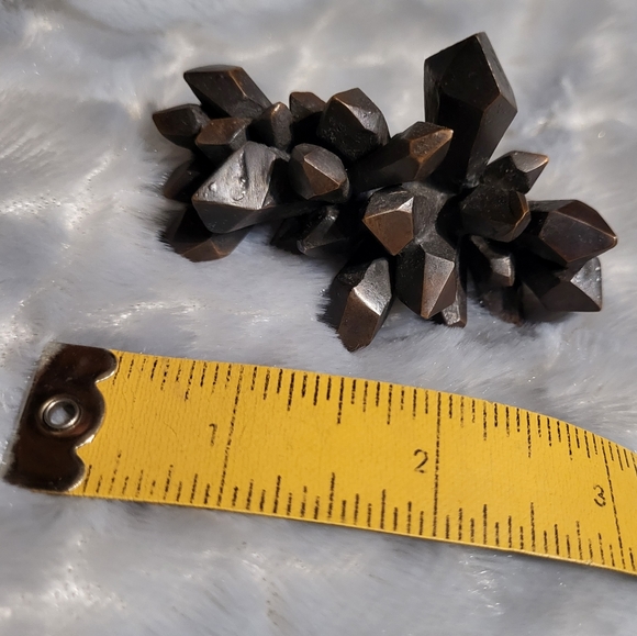 Two-Finger Ring faux crystal cluster for cosplay costume punk goth wicca - Picture 3 of 4